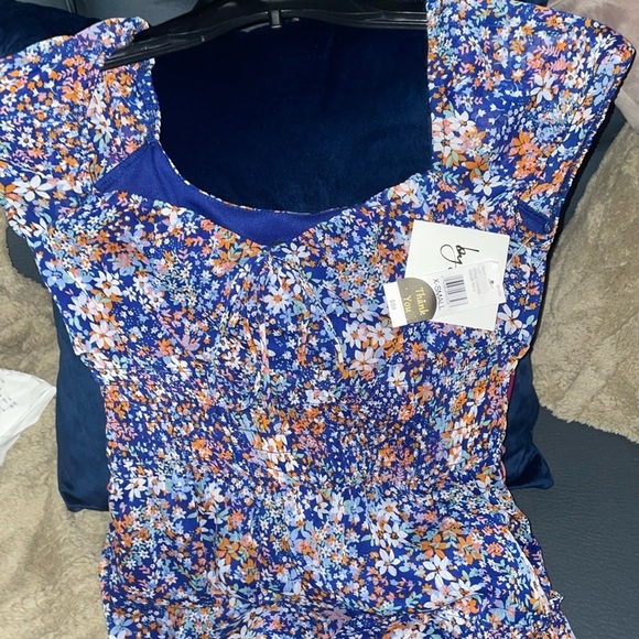 by&by Womens Short Sleeve Floral Fit + Flare Dress Juniors size XSmall #… - Picture 4 of 5